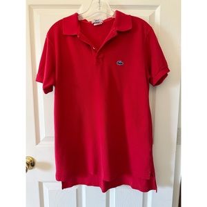 VTG 80s 90s Izod Lacoste Polo Shirt Red Short Sleeve Men’s Lg